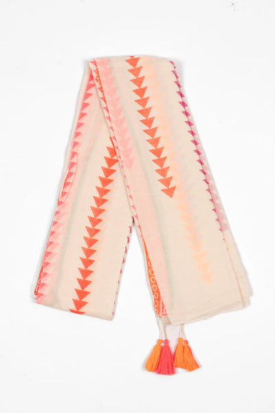 Pink Arrow Print Lightweight Cotton Scarf