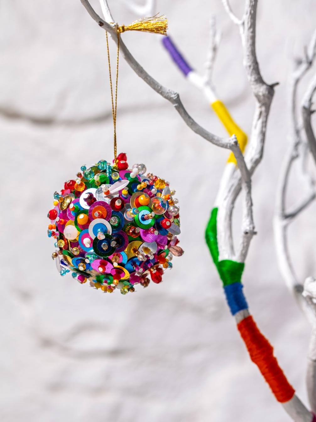 Sequinned Ball Decoration