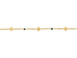 Green Starburst Stainless Steel Anklet