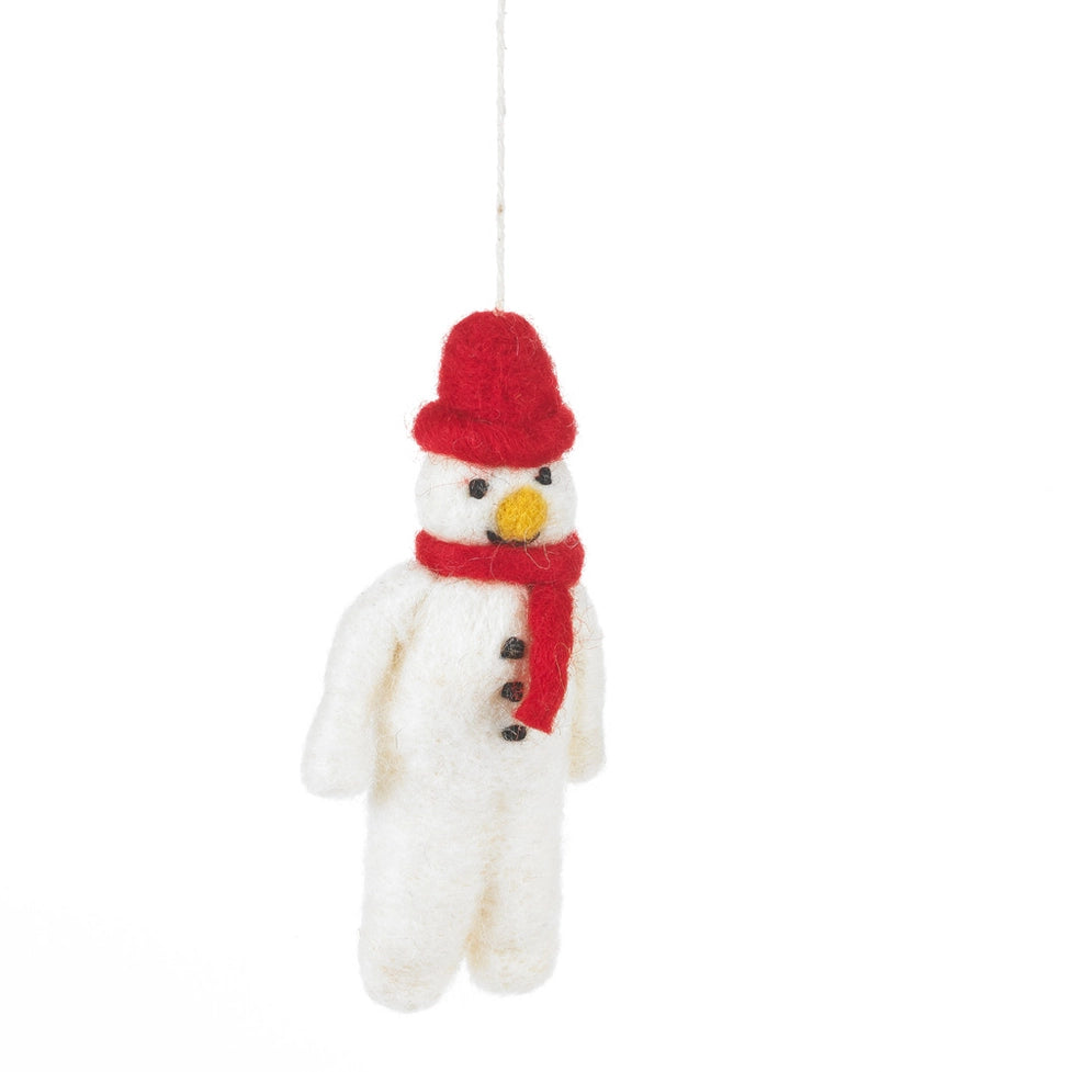 Red Hanging Felt Mr. Snowman