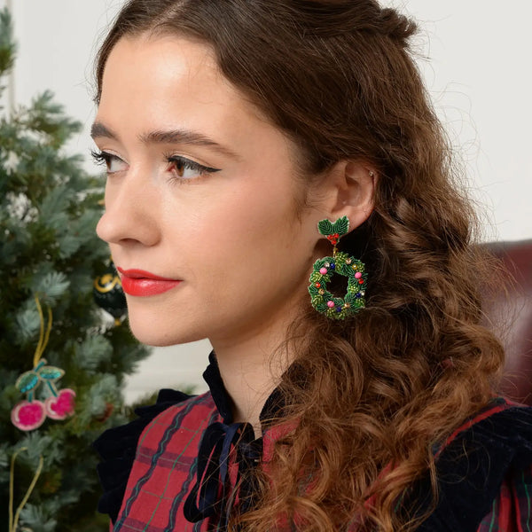 Christmas Wreath Earrings