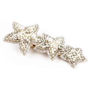 Silver and Pearl Star Hair Clip