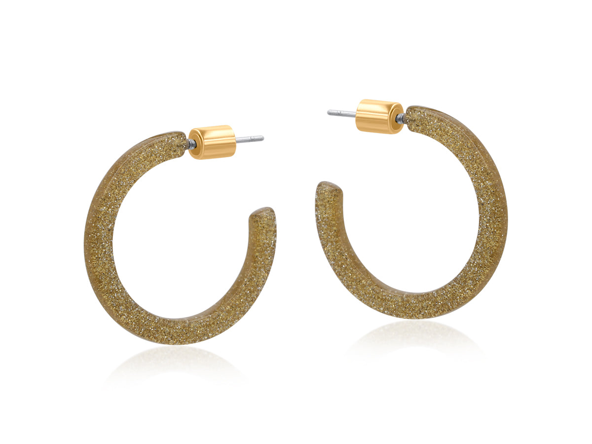 Champagne Thin Resin Hoop Earrings