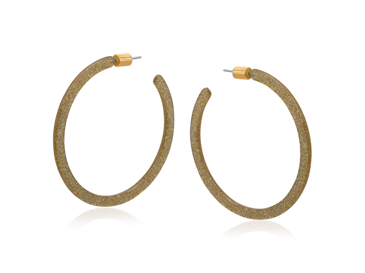 Champagne Resin Statement Hoop Earrings
