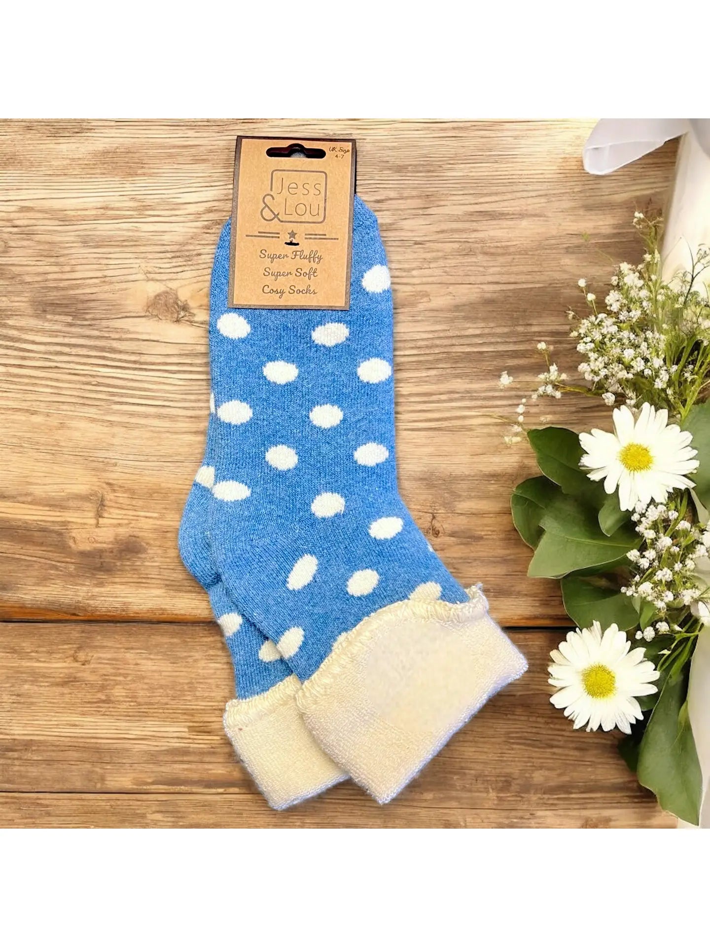 Spots Cosy Cuff Socks