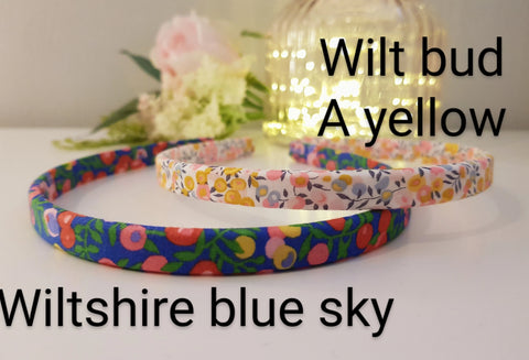 Liberty of London Fabric Skinny Headband - Wiltshire Blue Sky