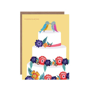 Birdy Wedding Cake Card