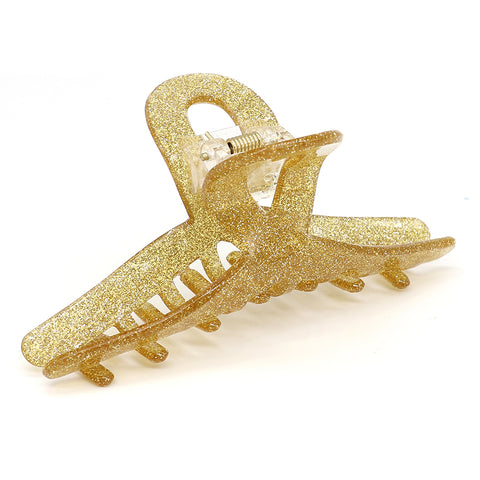 Champagne Glitter Looped Claw Clip
