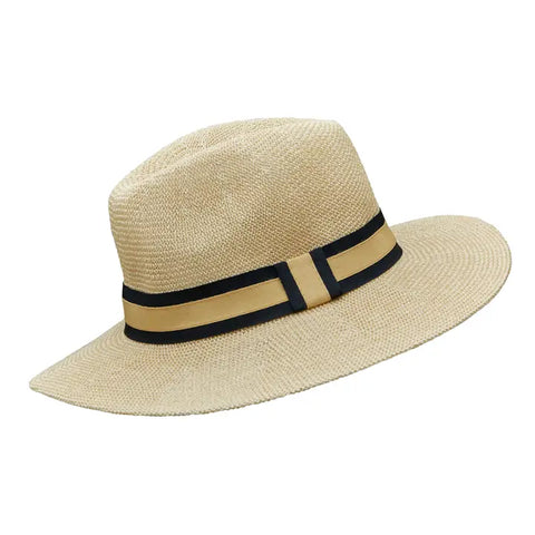 Black/Tan Band Panama Hat