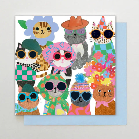 Cats in Hats Greetings Card