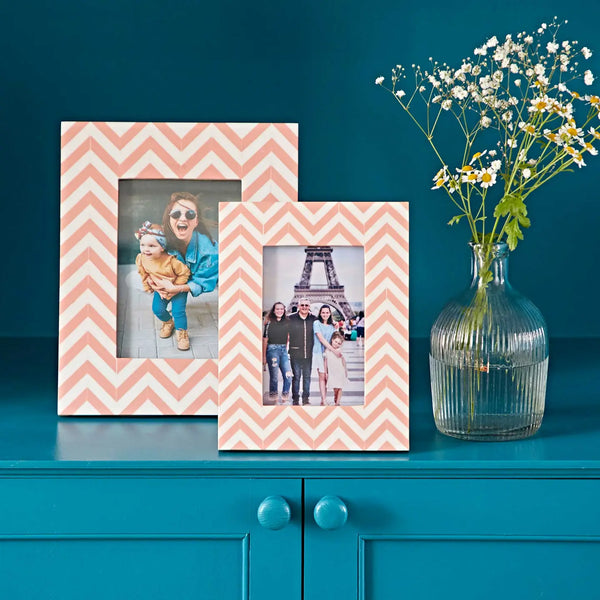 Pink Chevron Photo Frame