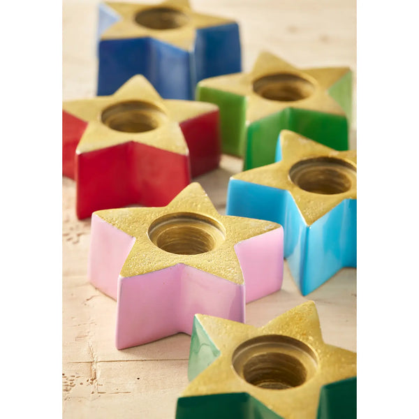 Recycled Aluminium Star Candlestick Holder