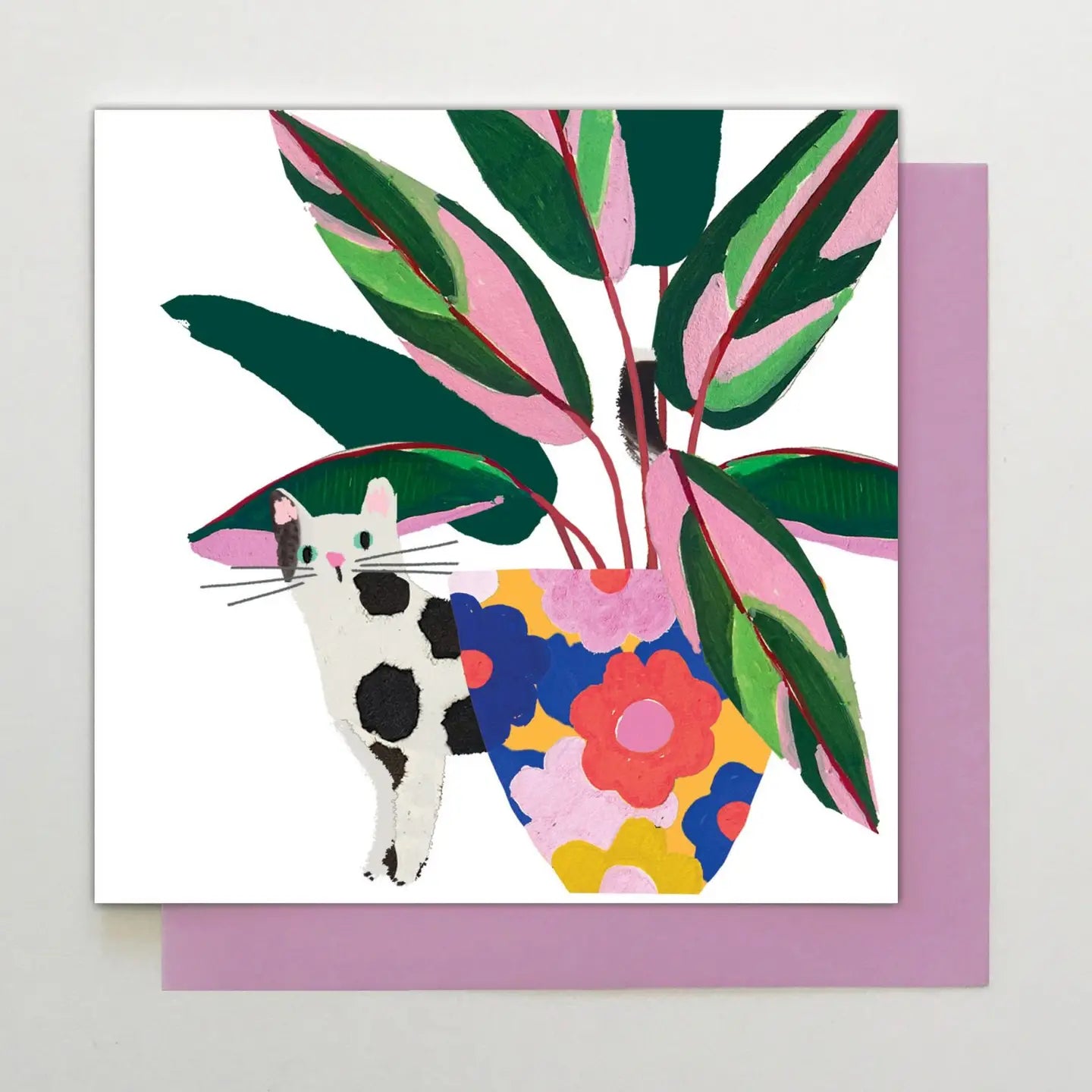 Art Cat & Plant Greeting Card