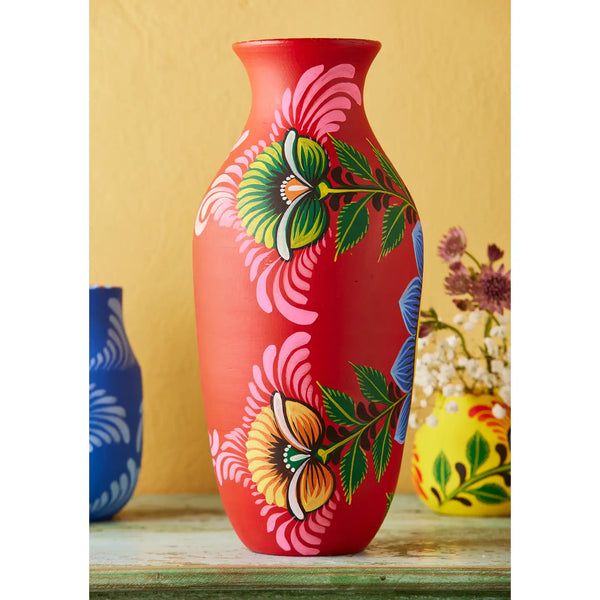 Handpainted Terracotta Sunflower Vase