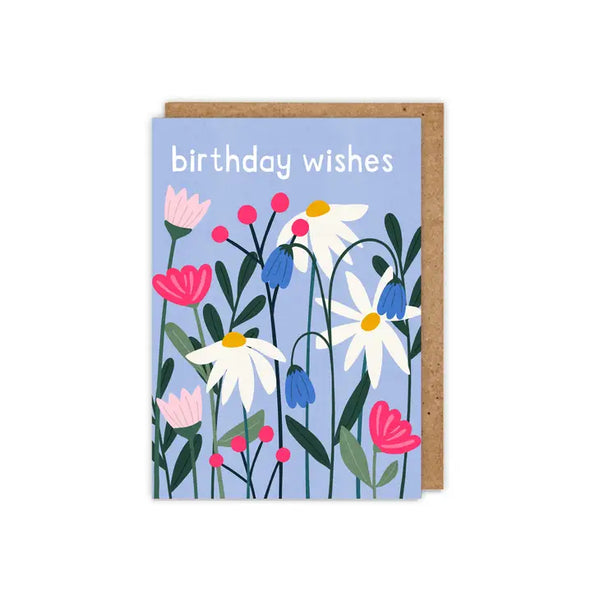 Birthday Wishes - Floral Stems Illustrated Birthday Card
