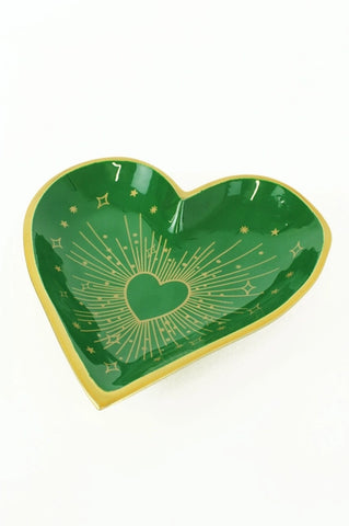 Green Heart Trinket Tray