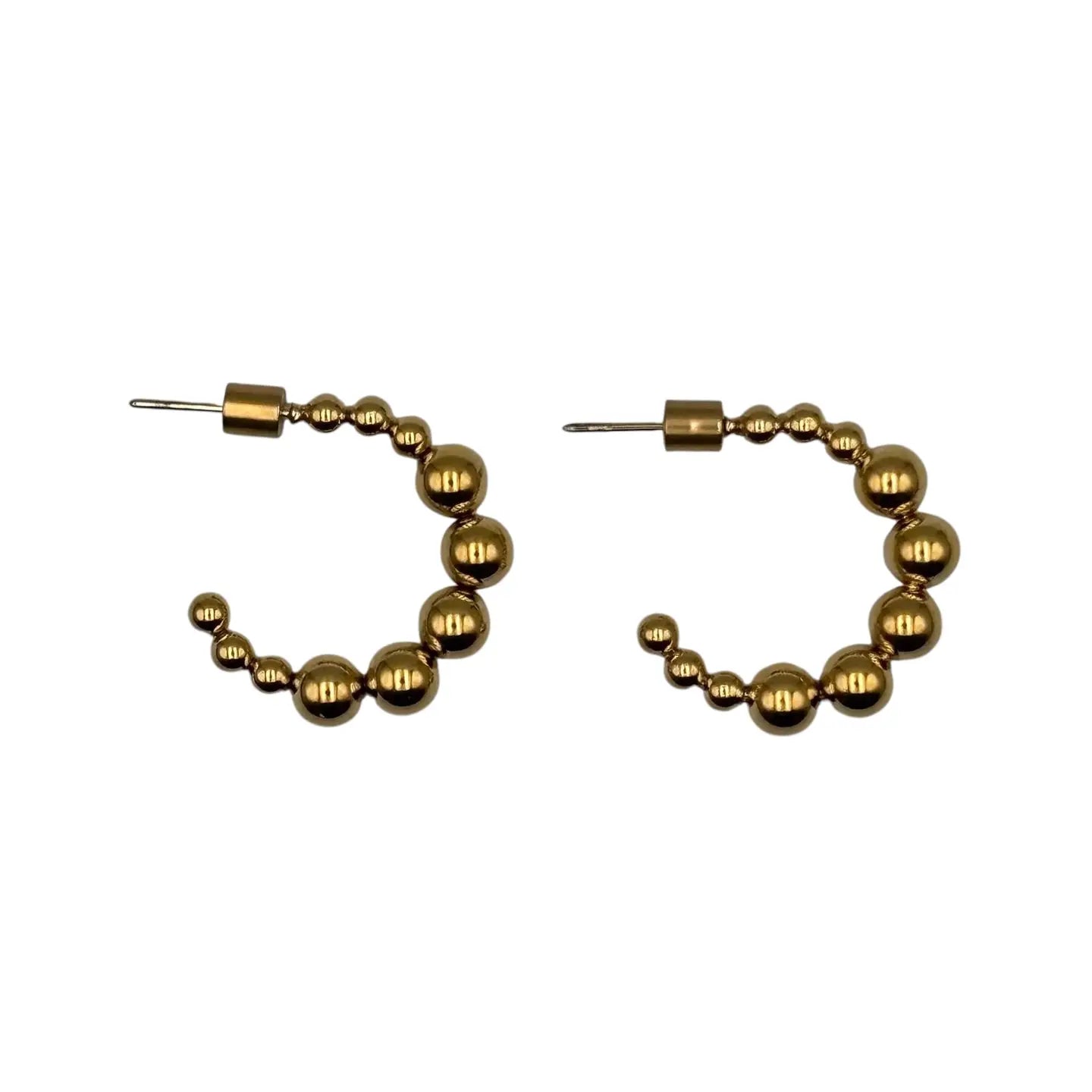Bobble Hoop Earrings in Gold