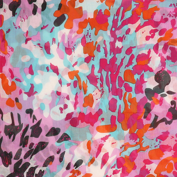 Organic Cotton Pink Mix Scattered Animal Print Scarf
