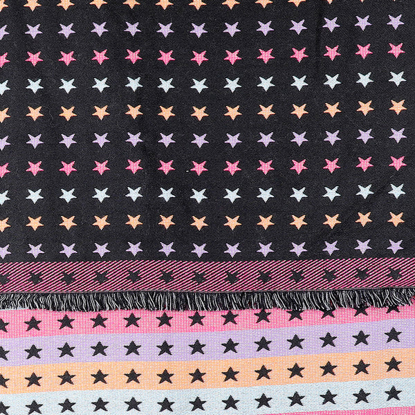 Jacquard Stripes and Stars Scarf