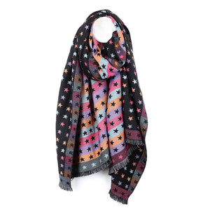 Jacquard Stripes and Stars Scarf