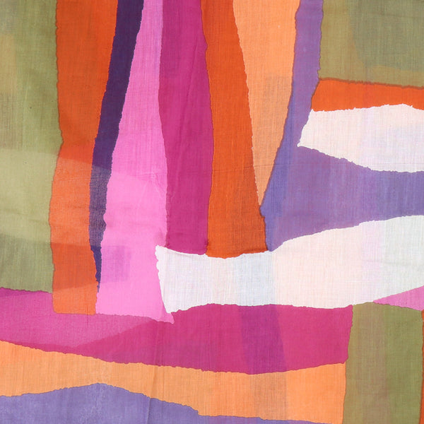 Orange Mix Abstract Cotton Scarf