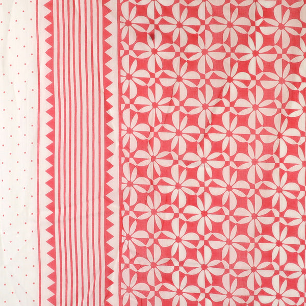 Coral Graphic Repeat Print Cotton Scarf