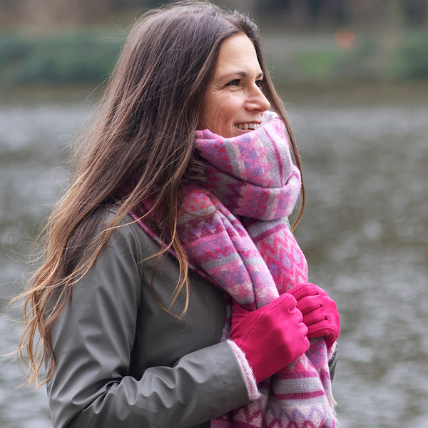 Pink & Lilac Mix Zigzag Stripes Scarf