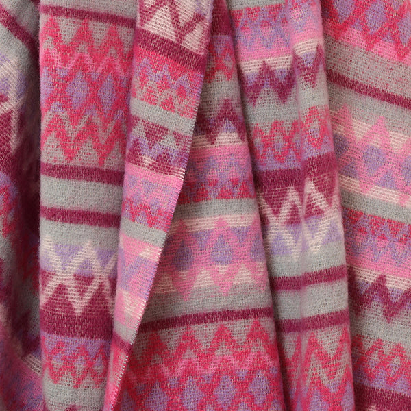 Pink & Lilac Mix Zigzag Stripes Scarf