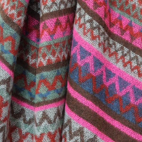 Pink & Brown Mix Zigzag Stripes Scarf