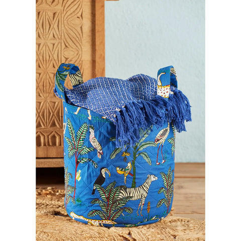 Blue Jungle Print Laundry/Storage Bag