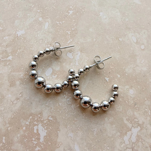 Everyday Silver Ball Hoops