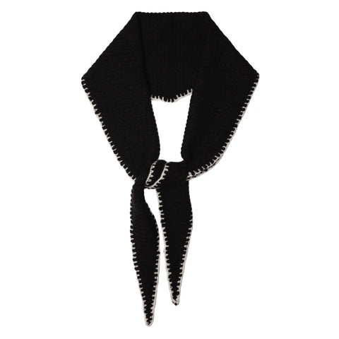 Cashmere Diamond Skinny Scarf - Black