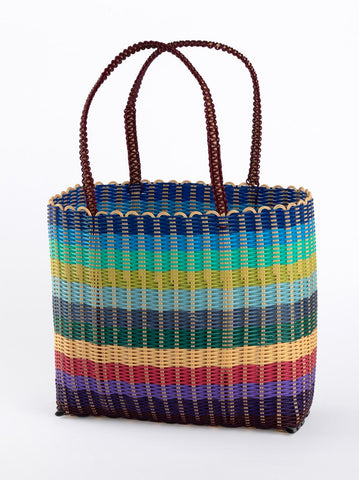 Large Striped Woven Baskets