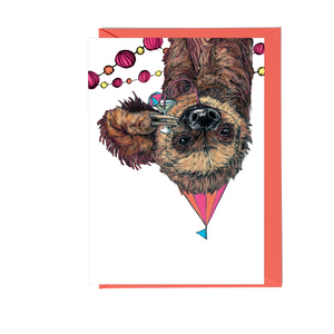 Party Sloth Greeting Card | Birthday Card