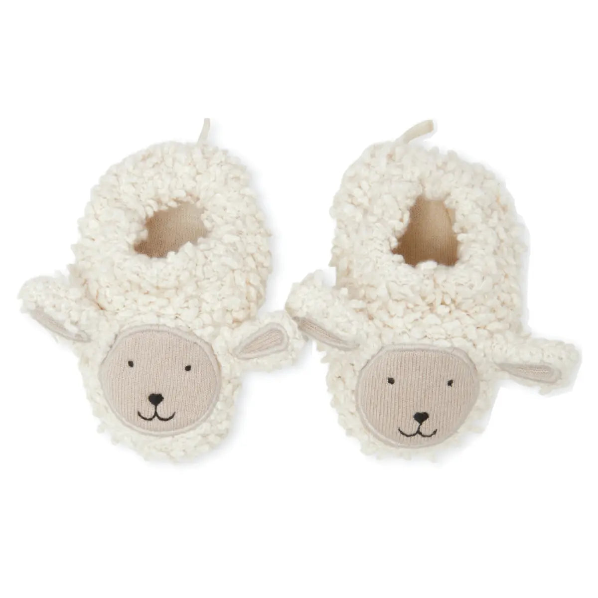 Cotton Knit Baby Booties - Sheep Boucle