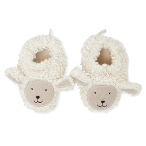 Cotton Knit Baby Booties - Sheep Boucle
