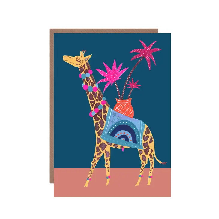 Tropical Giraffe Blank Card