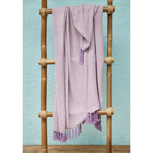Lilac Wide Chevron Recycled Cotton Throw