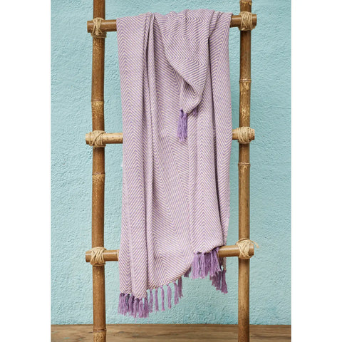 Lilac Wide Chevron Recycled Cotton Throw