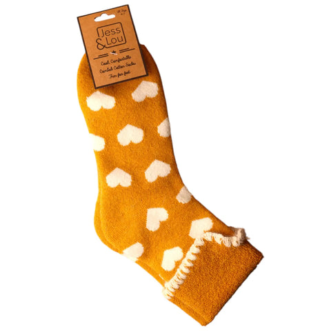 Gold Heart Cuff Cosy Socks