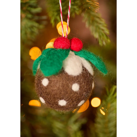 Felt Christmas Pudding Bauble