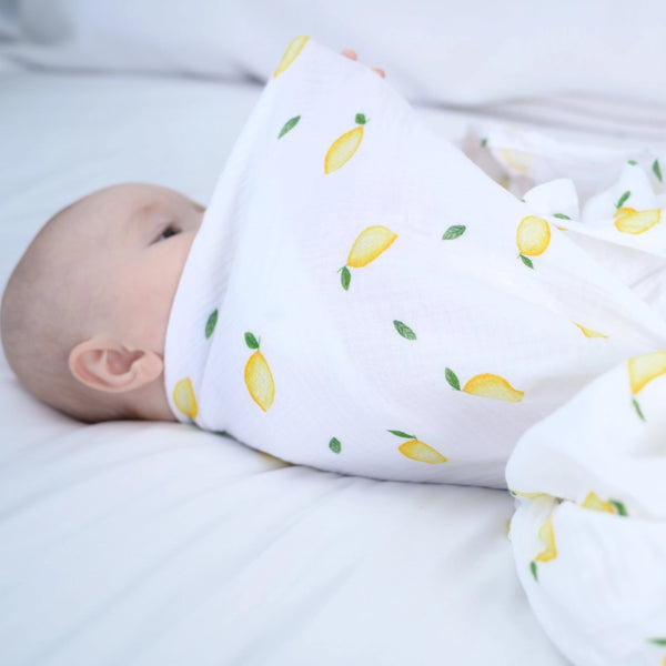 XL Lemon Print Muslin Swaddle