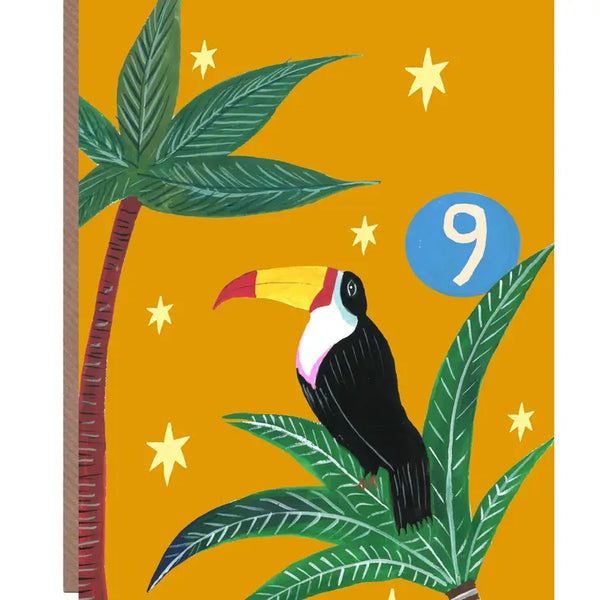 Age 9 Party Toucan Birthday Greetings Card