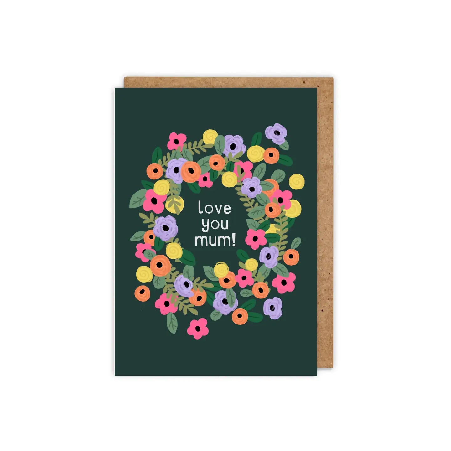 Love You Mum Illustrated Floral Mother's Day Card