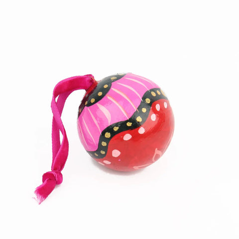 Rainbow Wavy Mini Round Bauble Decoration