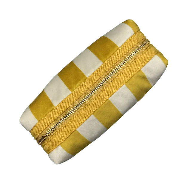 Yellow Stripe Makeup Bag