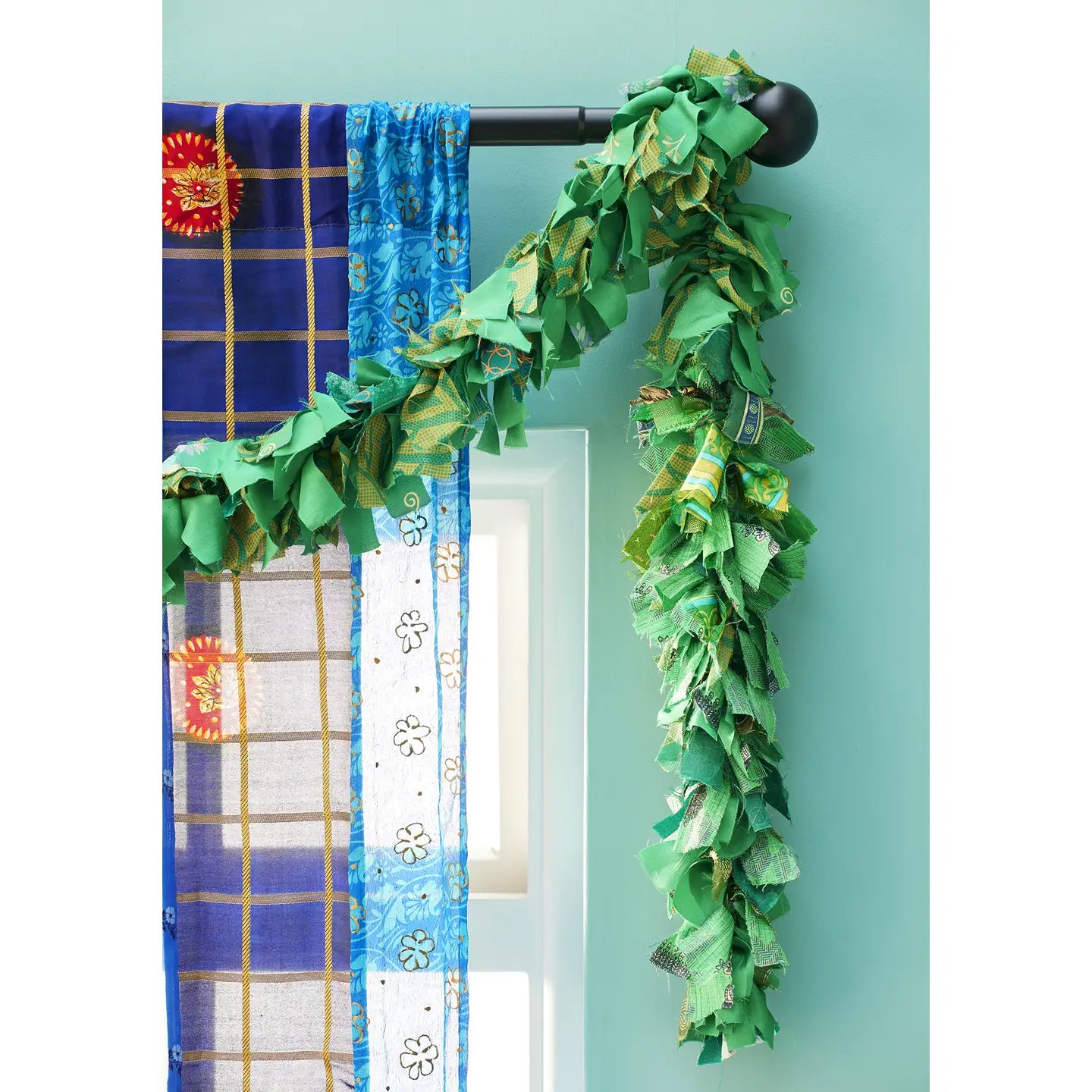 Recycled Sari Eco Tinsel/Garland - Green