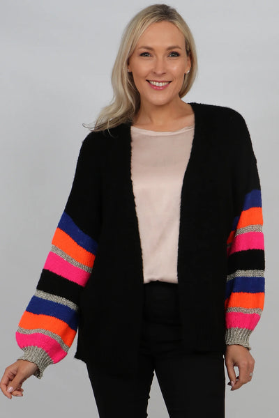 Bright Sparkly Striped Sleeved Cardigan