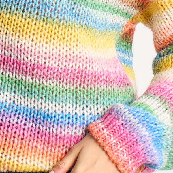 Rainbow Striped Italian Wool Blend Jumper
