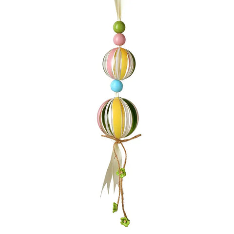 Glass Hanging Two Bauble Decoration
